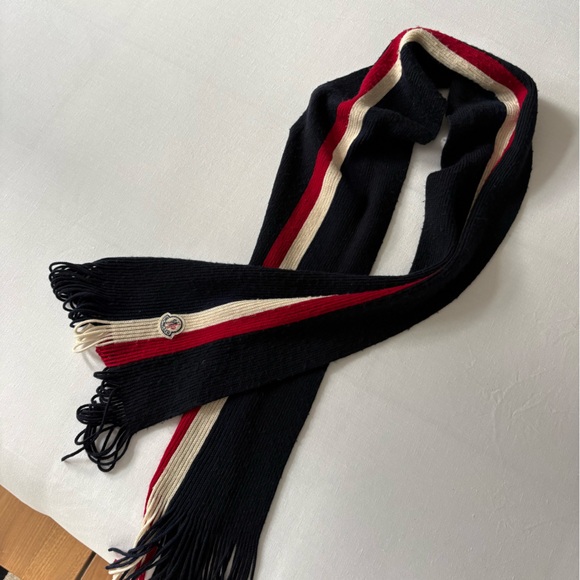 Moncler Other - Moncler Black, Red, and Cream Knit Scarf